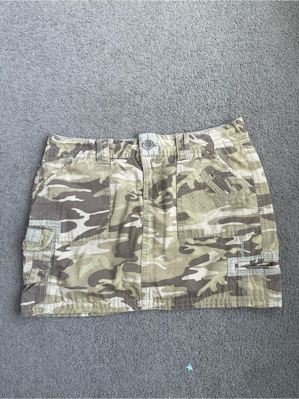 Camo Cargo Mini Skirt - Neutral Camo